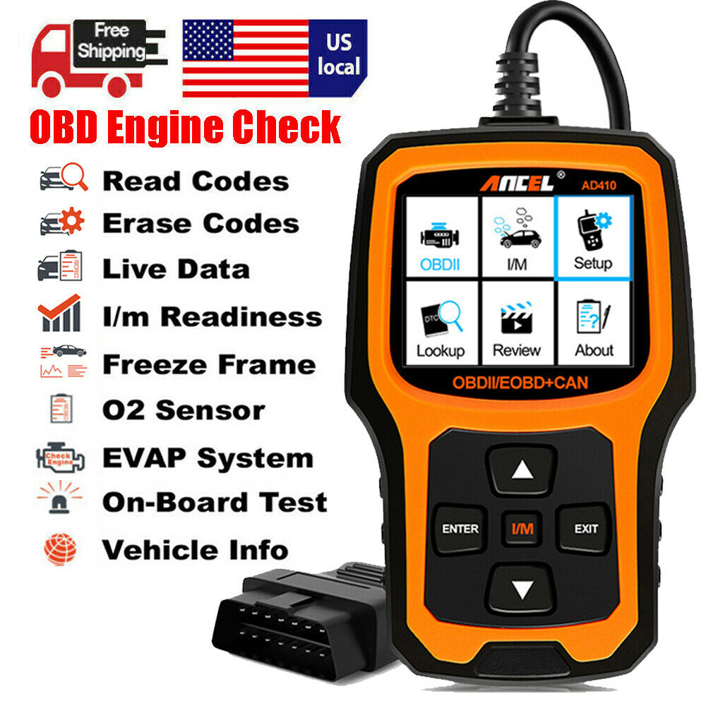 Ancel Ad410 Obd2 Code Reader Check Engine Light Auto Scanner I/m Diagnostic Tool