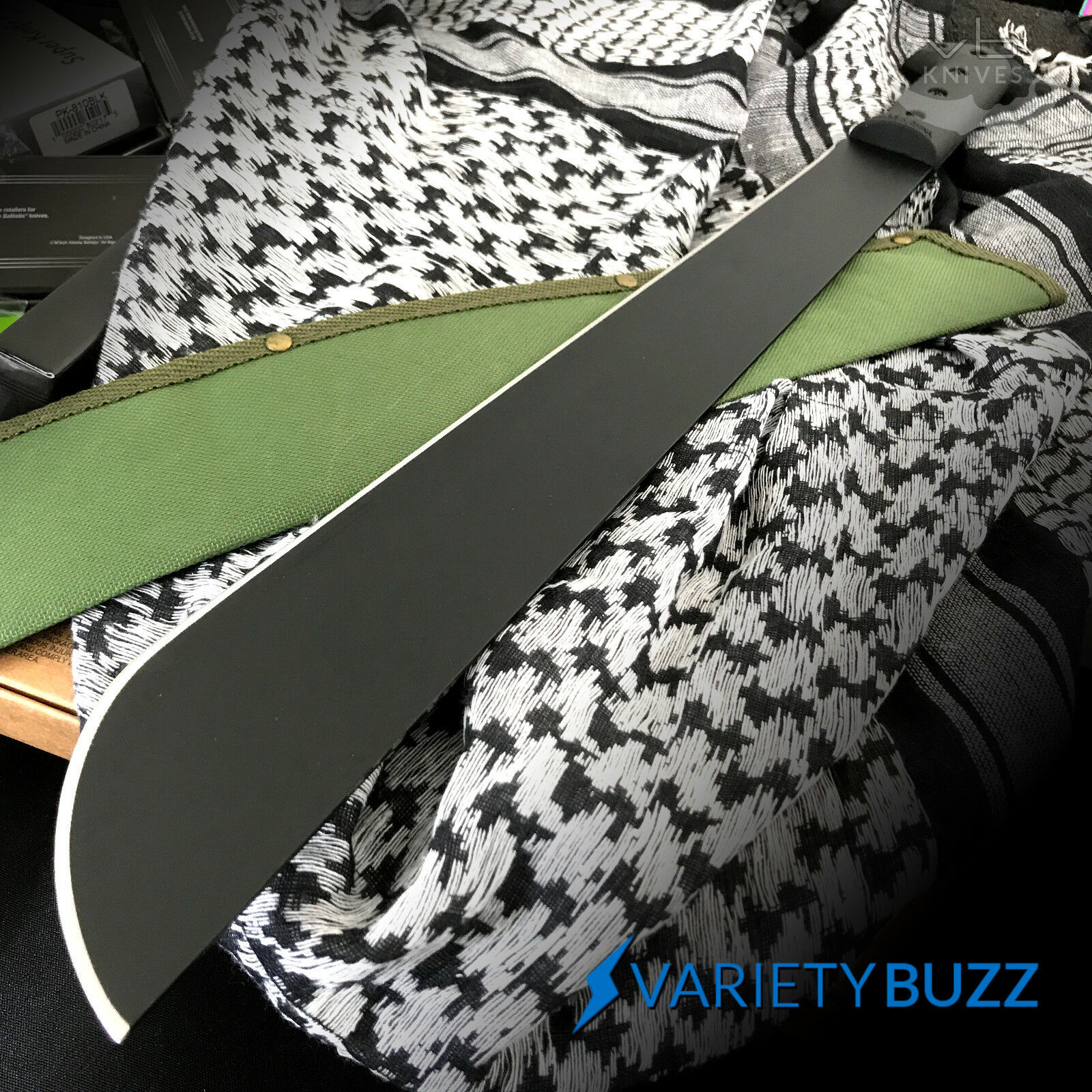23" Fixed Blade Jungle Machete Outdoor Survival Hunting Black Knife + Sheath New